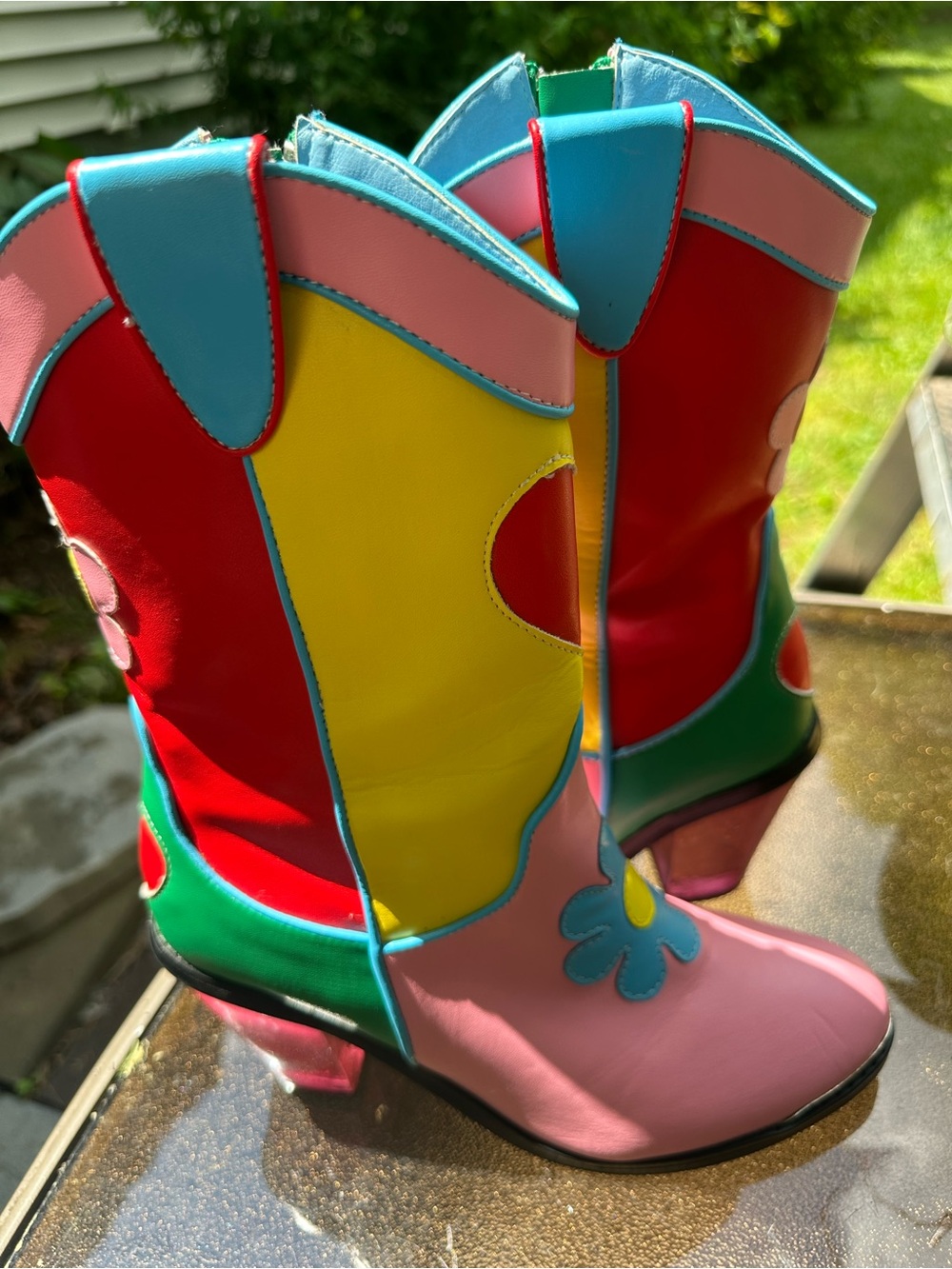 DELIA*S BY DOLLS KILL COLORBLOCK COWBOY BOOTS SIZE 7